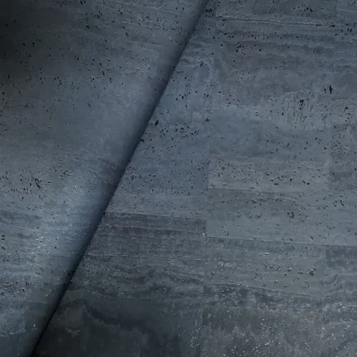 Dark Blue Portuguese Cork Leather Fabric 2