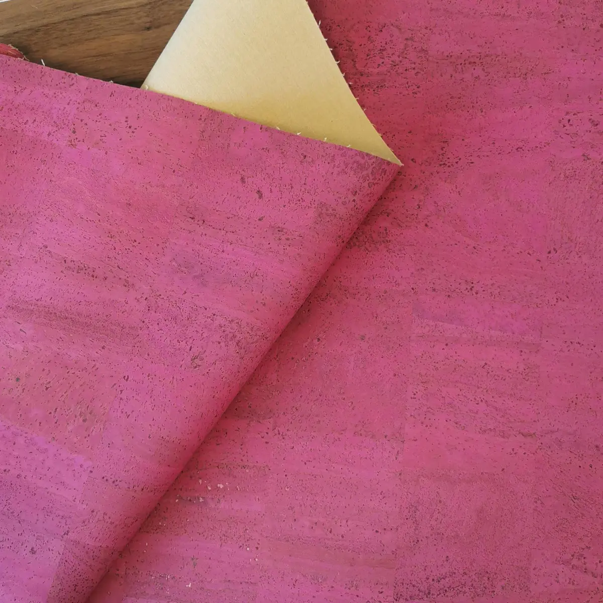 Hcork Pink Portuguese Cork Leather Fabric - F10009 2 Hcork Pink Portuguese Cork Leather Fabric - F10009 - Image 2