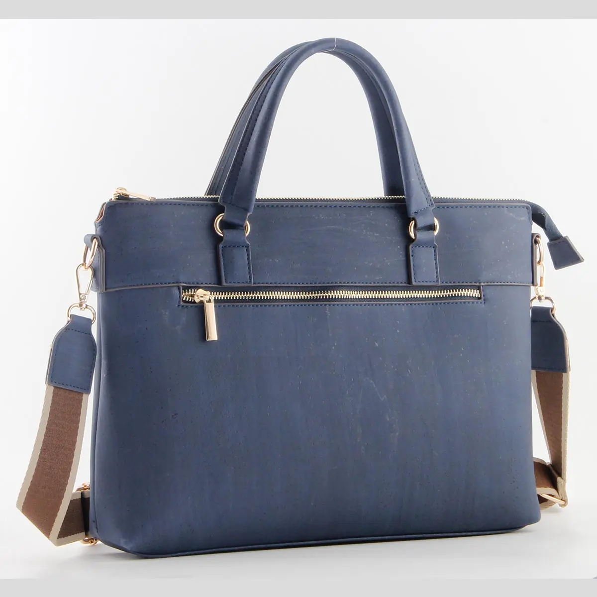 Premium Men's Cork Briefcase - Professional Vegan Business Laptop Bag 7 Blue-Cork-Laptop-Bag-&-Briefcase