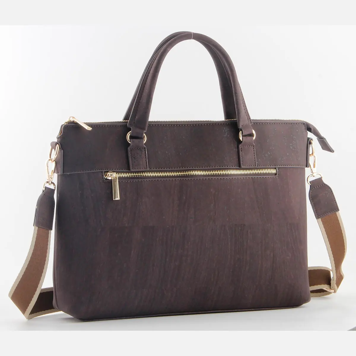 Premium Men's Cork Briefcase - Professional Vegan Business Laptop Bag 8 Brown-Cork-Laptop-Bag-&-Briefcase