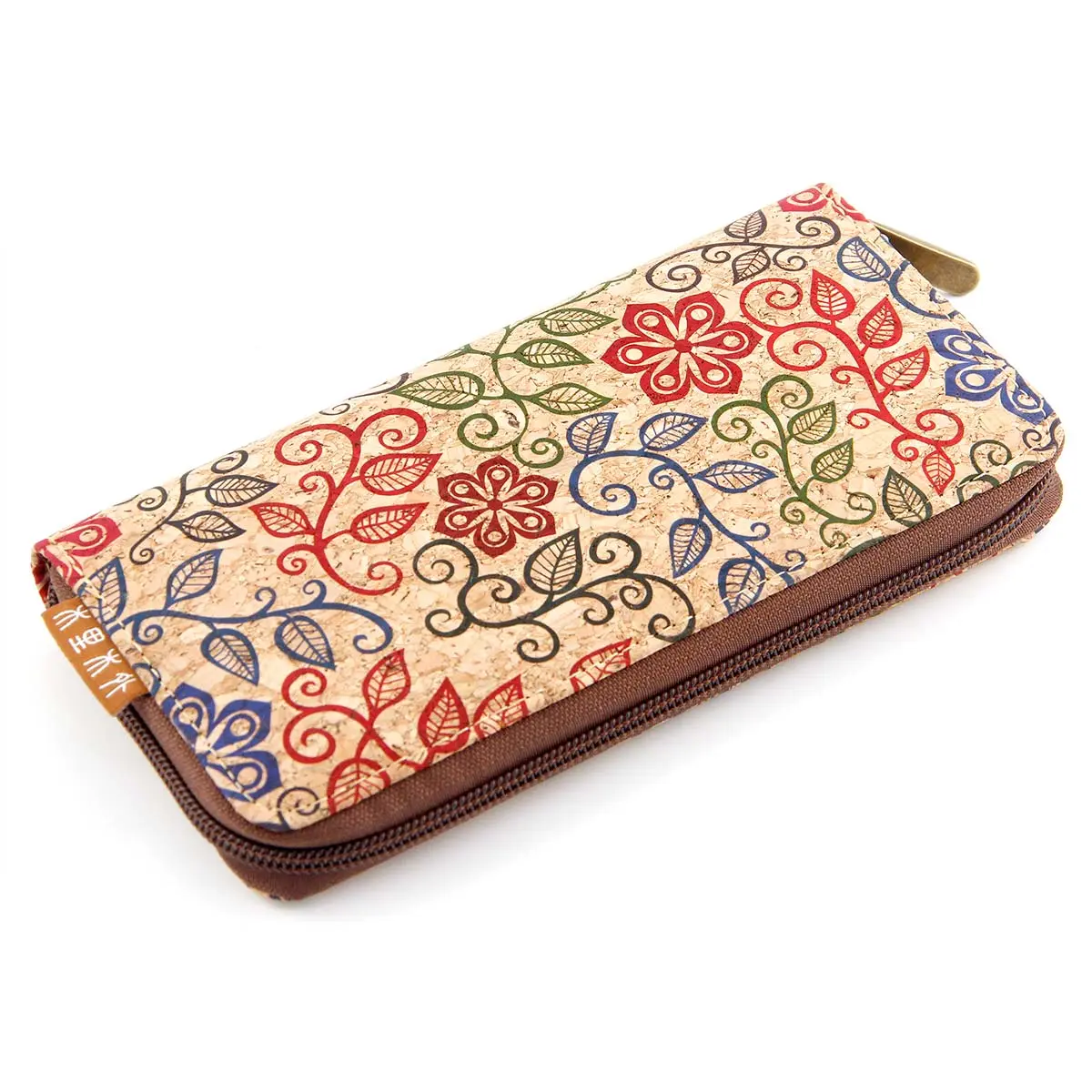 Colorful Floral Cork Zip Around Wallet - Vegan Wristlet Clutch Purse for Women 4 Colorful Floral Cork Zip Around Wallet - Vegan Wristlet Clutch Purse for Women - Image 4