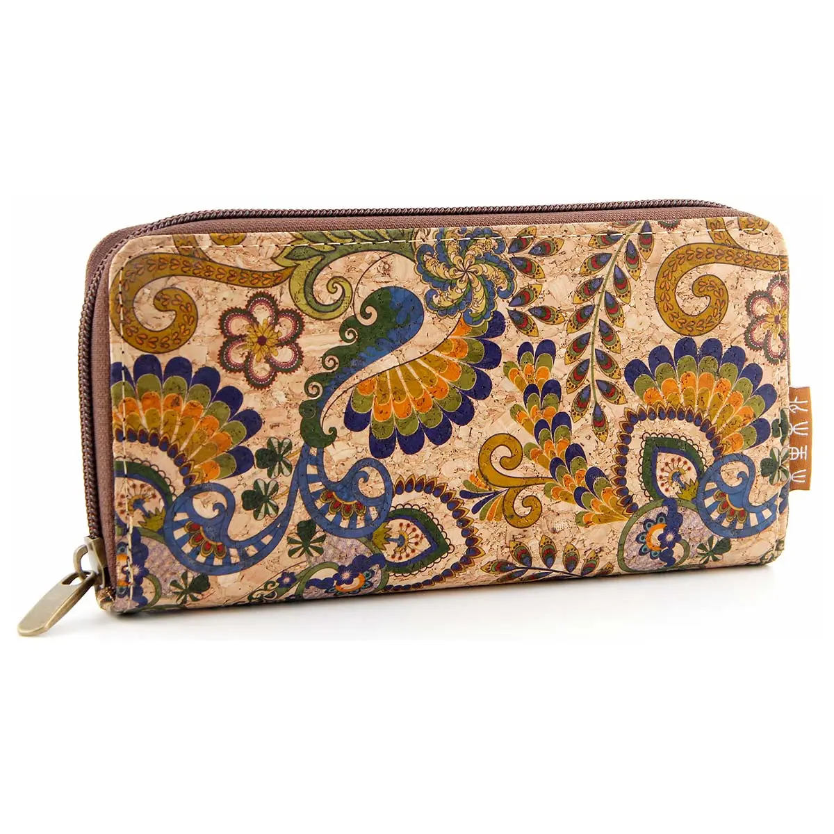 Colorful Floral Cork Zip Around Wallet - Vegan Wristlet Clutch Purse for Women 5 Hcork-Floral-Print-Cork-Zip-Around-Wallet-5