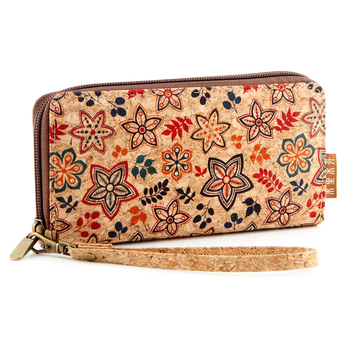 Colorful Floral Cork Zip Around Wallet - Vegan Wristlet Clutch Purse for Women 7 Hcork-Floral-Print-Cork-Zip-Around-Wallet-7