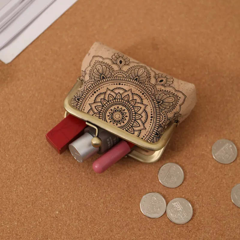 Portuguese Azulejo & Mandala Print Mini Pouch - Eco-Friendly Vegan Change Purse 4 Portuguese Azulejo & Mandala Print Mini Pouch - Eco-Friendly Vegan Change Purse - Image 4