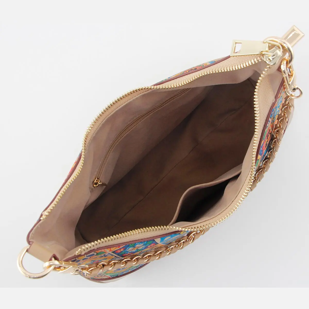 Portuguese Azulejo Cork Shoulder Bag - Vegan Hobo Purse with Gold Chain Strap 6 Portuguese Azulejo Cork Shoulder Bag - Vegan Hobo Purse with Gold Chain Strap - Image 6