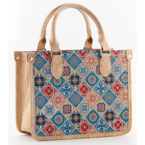 Mosaic-Tile-Cork-Top-Handle-Satchel-Bag-5