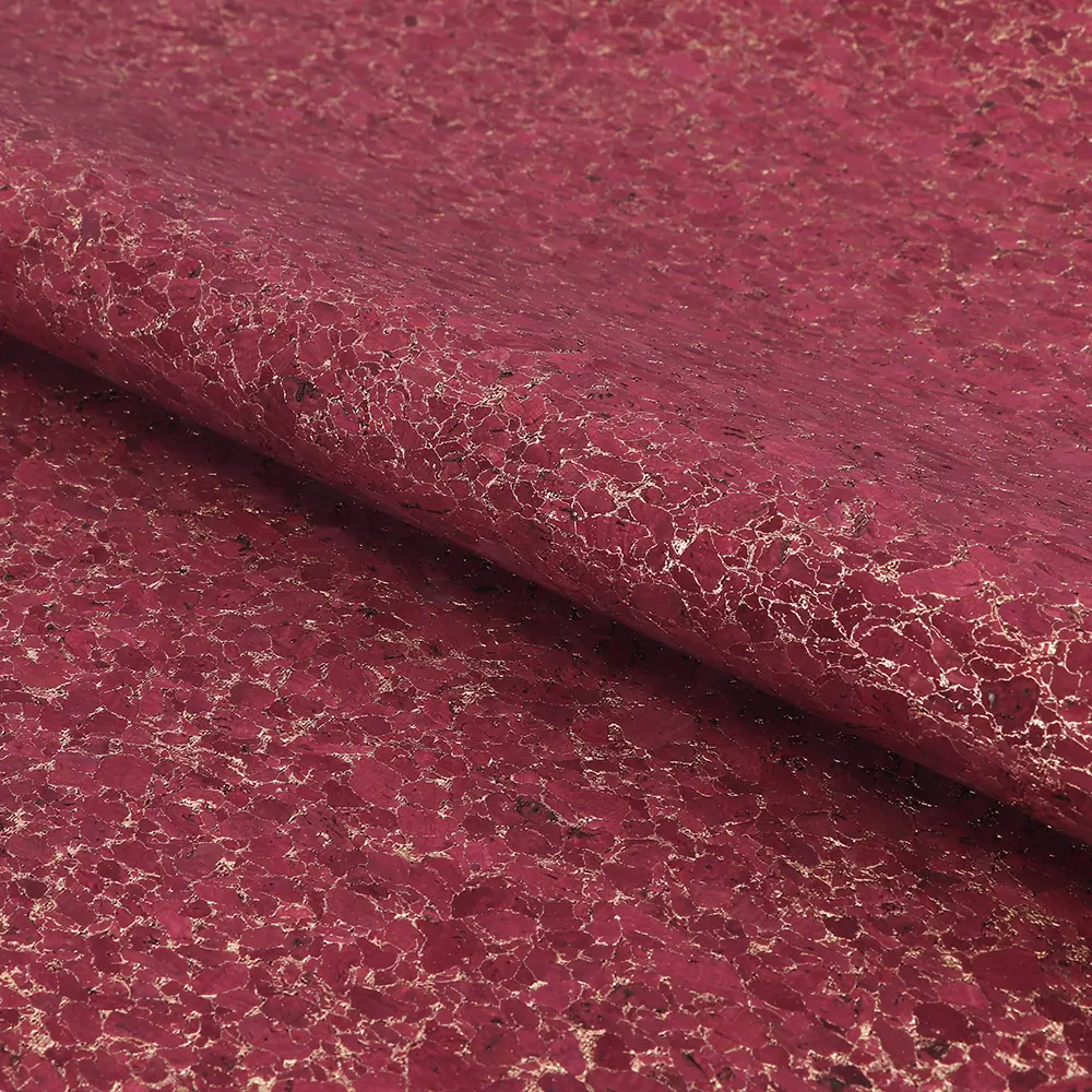 Hcork Burgundy Gold Vein Cork Fabric 2 Hcork Burgundy Gold Vein Cork Fabric - Image 2