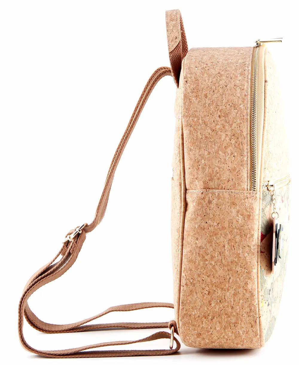 Natural Colorful Mosaic Cork Backpack - Vegan Anti-theft Daypack for Women 5 Natural Colorful Mosaic Cork Backpack - Vegan Anti-theft Daypack for Women - Image 5