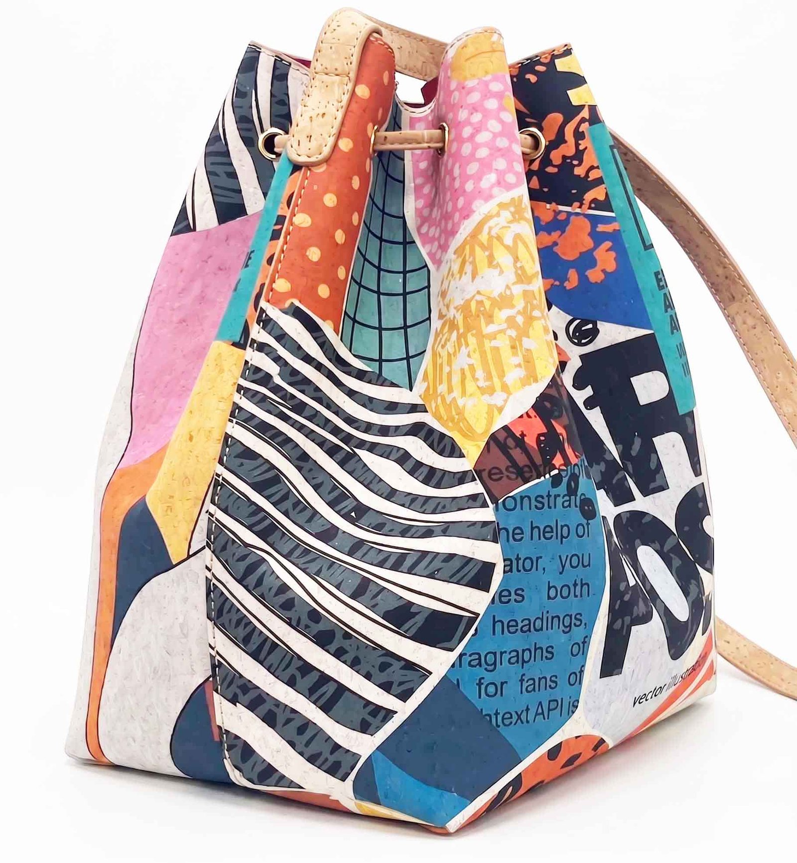 Premium Natural Cork Drawstring Bucket Bag – Minimalist & Art-Inspired Series 4 Premium Natural Cork Drawstring Bucket Bag – Minimalist & Art-Inspired Series - Image 4