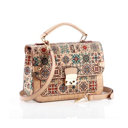 Cork Printed Flap Messenger Bag
